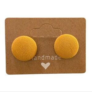 Mustard Button Earrings